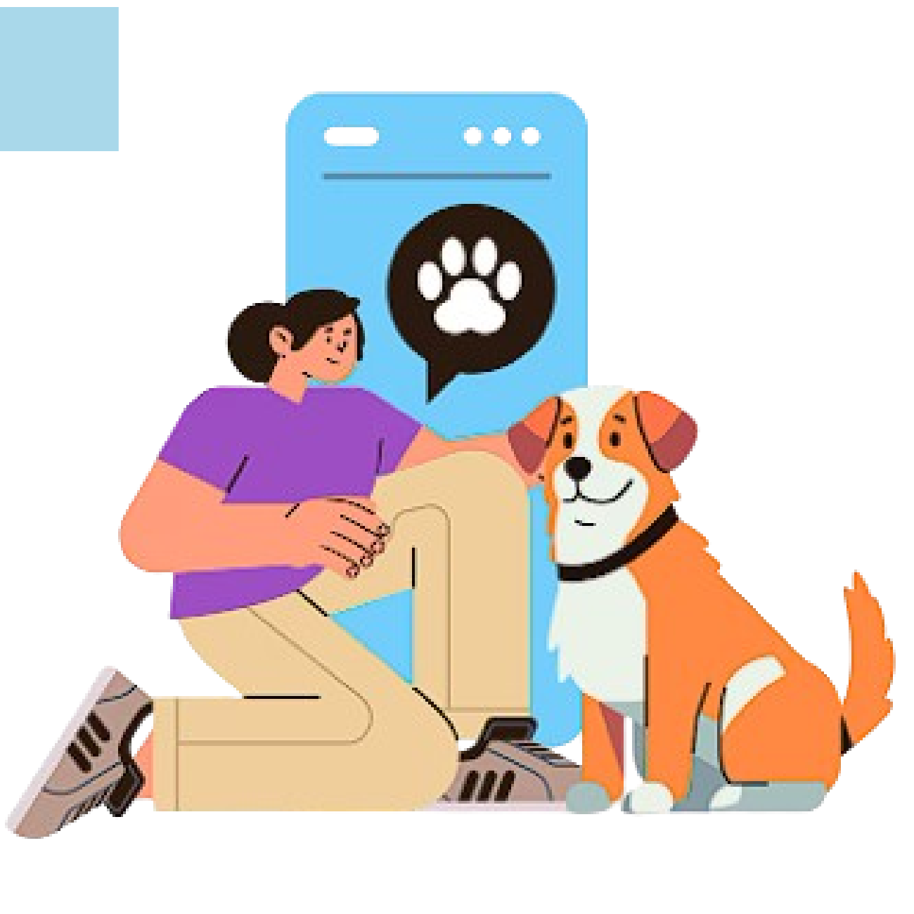 Mujer revisando los datos de la mascota encontrada