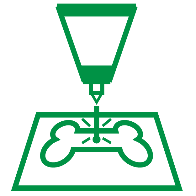 icono de una plaquita siendo grabada con láser